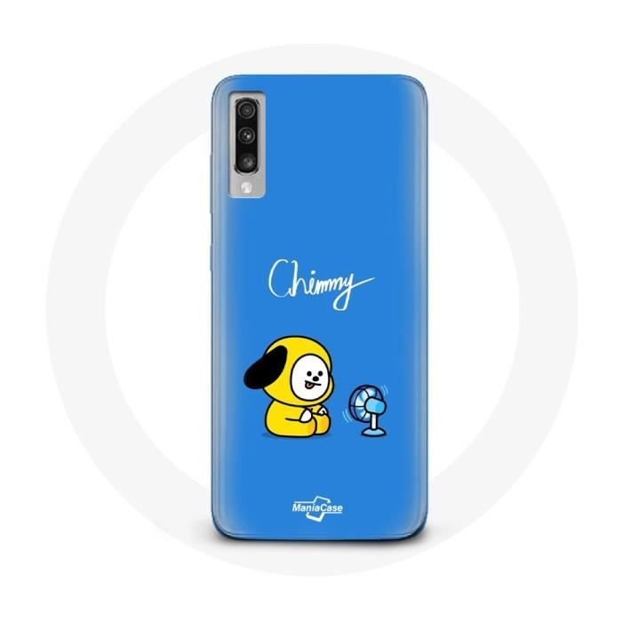 Coque pour Samsung Galaxy A50 Bangtan BTS BT21 Chimmy Jimin Fond Bleu