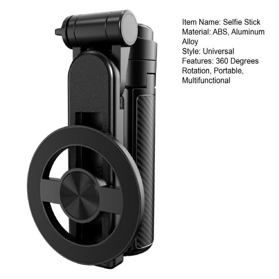 Мини магнитный монопод для селфи с Bluetooth-совместимым пультом, вращение на 360 градусов