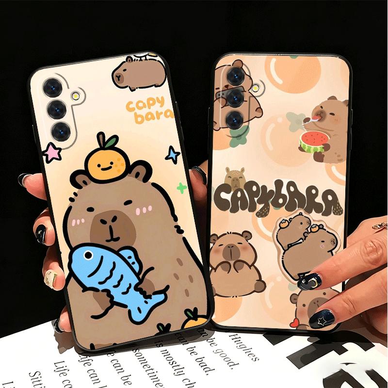 Забавный Капибара Мультяшный Милый Мягкий Чехол для Телефона для Samsung A17 A37 A57 A16 A26 A36 A56 A15 A25 A35 A55 A14 A24 A34 A54 A13 A23 A33