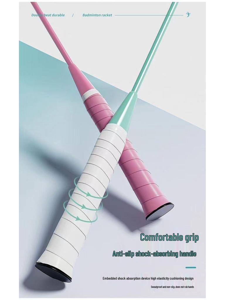 High Elasticity Adult Badminton Racket Set - Lightweight Beginner's Racket with Ball Bag for Mixed Play