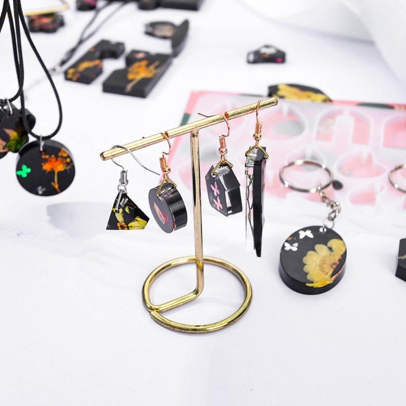 Форма для литья ювелирных изделий, силиконовая форма для ключей, кулон, форма для эпоксидной смолы с крючками для сережек, шнур для изготовления сережек, ожерелья