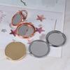 1Pc Portable Double Side Mirro Fashion Women Ladies Make Up Mirror Cosmetic Folding Compact Pocket With Makeup Tool Nice Gift
