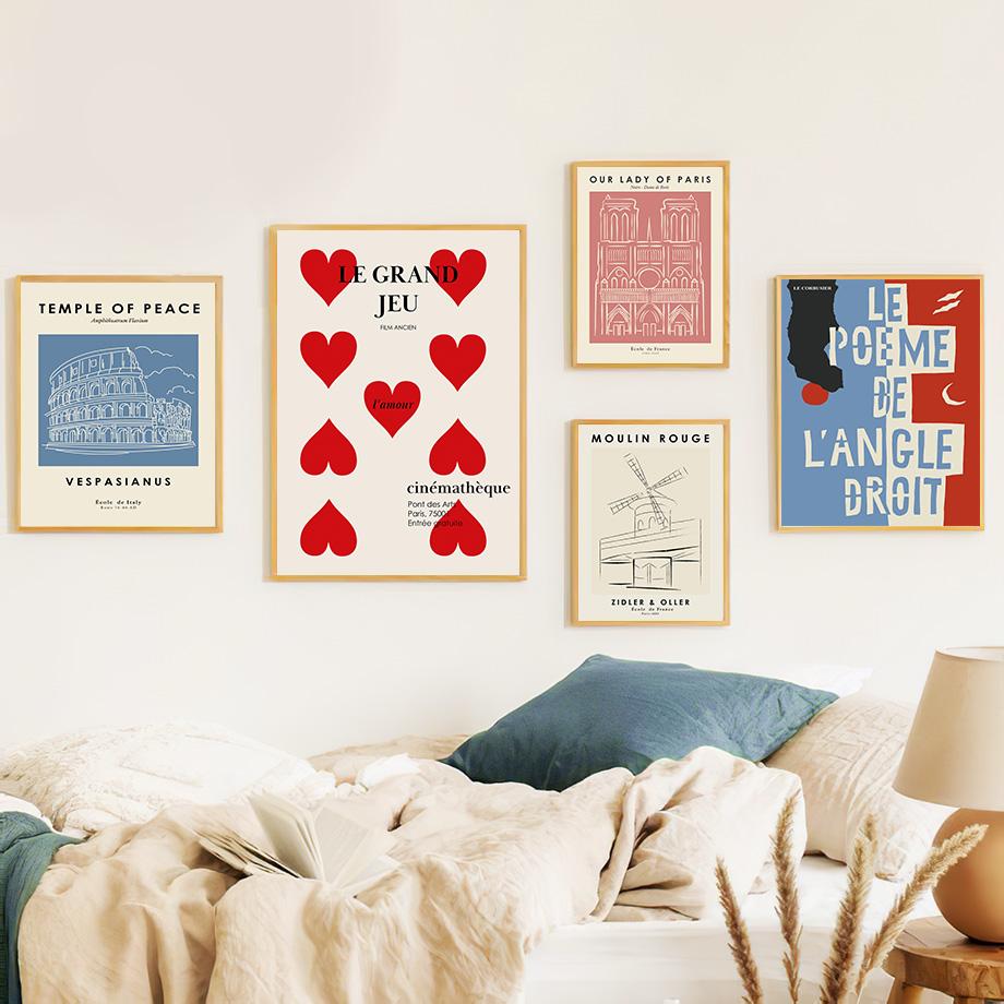 Abstract Matisse Line Face Red Lips Nude Wall Art Canvas Painting Nordic Posters And Prints Wall Pictures For Living Room Decor