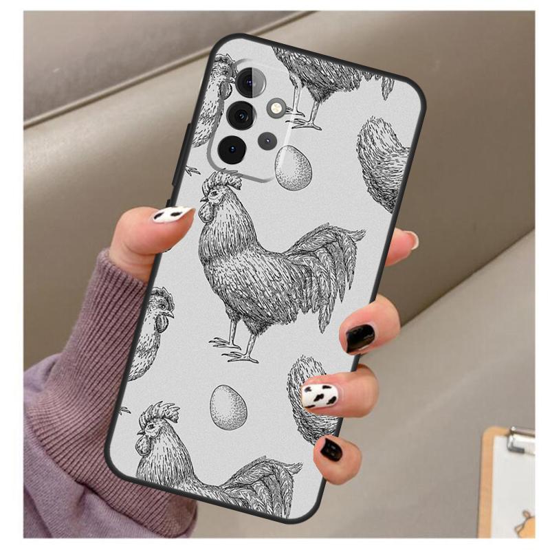 Чехол с рисунком курицы для Samsung Galaxy A34 A54 A14 A06 A16 A26 A36 A56 A12 A32 A52 A13 A33 A53 A15 A35 A55