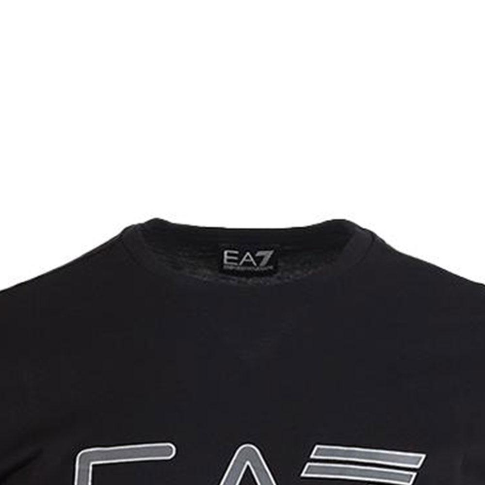 Emporio Armani FW22 Серия EA7 Футболка с принтом логотипа с круглым вырезом с длинным рукавом Мужские топы Черный 6ZPT24-PJM9Z-1200