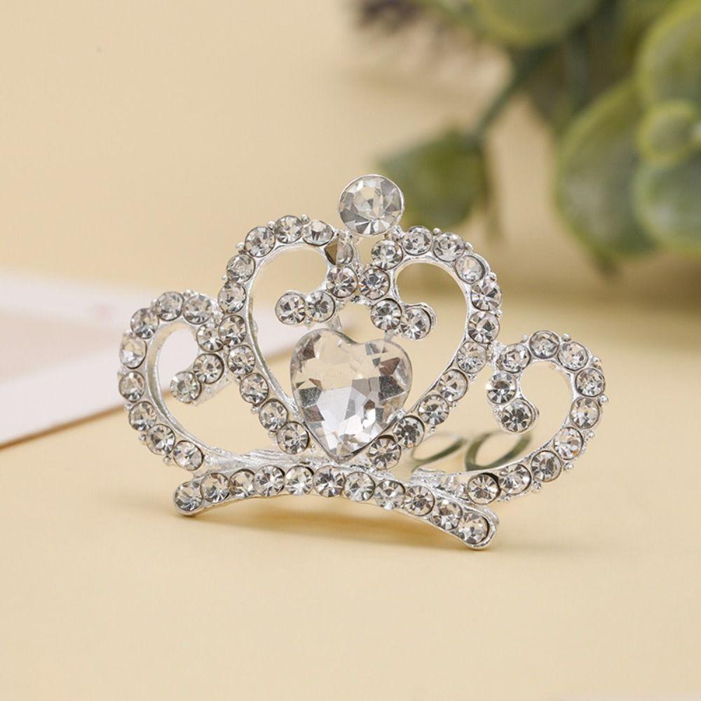 Love Heart Children Tiara Headband Star Rhinestone Hairpins Sweet Crystal Crown Hair Comb  Bridal
