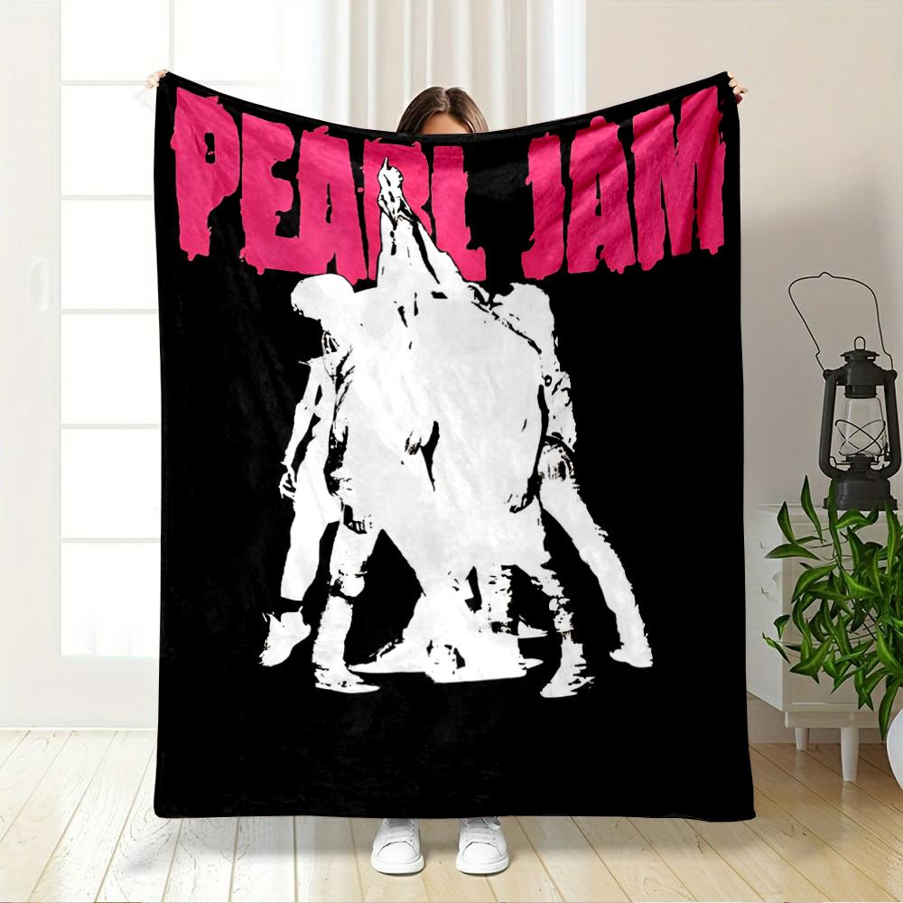 Pearl Jam Band Silhouette printed Flannel blanket for bedroom, living room, sofa, and nap