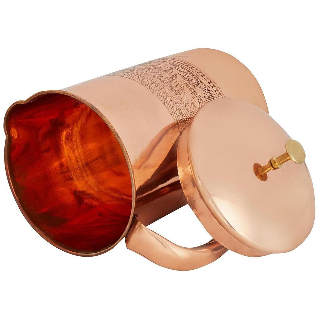 Embossed Copper Jug, 1350 Ml