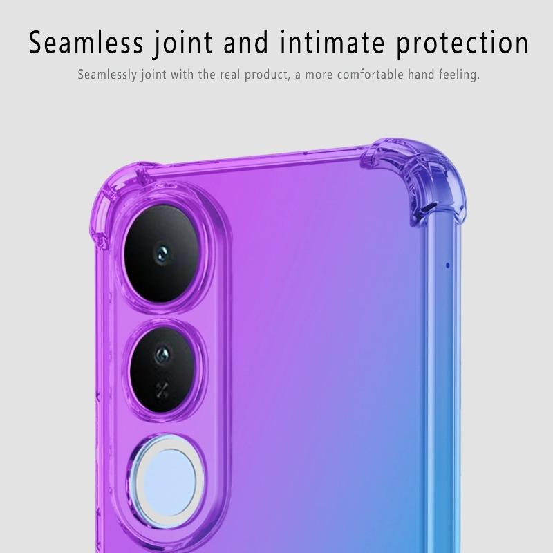 Для VIVO V50 Lite V50E Радужный градиентный противоударный чехол для телефона Мягкий полупрозрачный чехол TPU для защиты от падений для VIVO V 50 Чехол с подушками безопасности