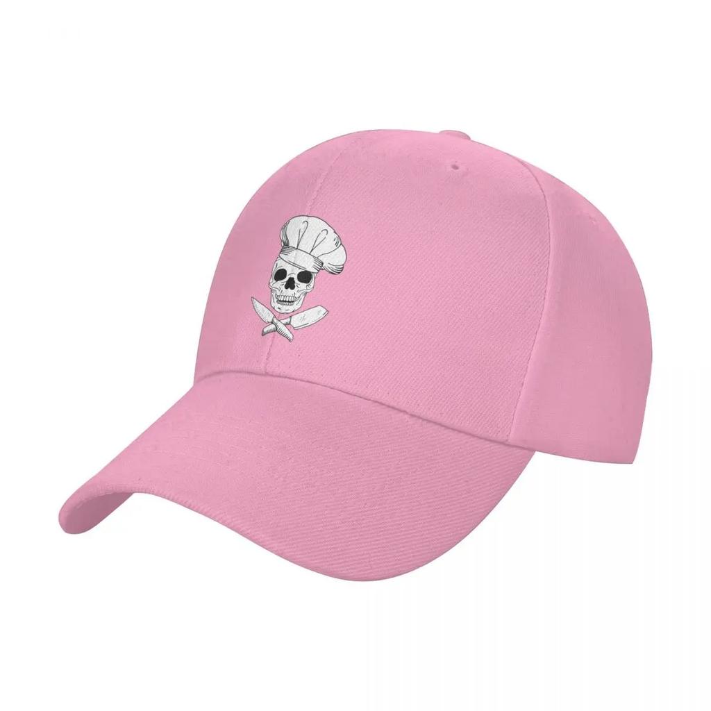 Skull Wearing Chef Hat and Crossed Kitchen Knives Baseball Cap summer hat beach hat designer cap black Women Caps Unisexs