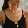 Ginkgo Biloba Leaf Fringed Necklace, Earrings, Sweet and Cool Design, Versatile Temperament Jewelry Supply Factory