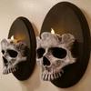 Gothic Style Wall Decoration Resin Handicraft Resin Craft Wholesale Home Decoration Skeleton Candlestick Pendant