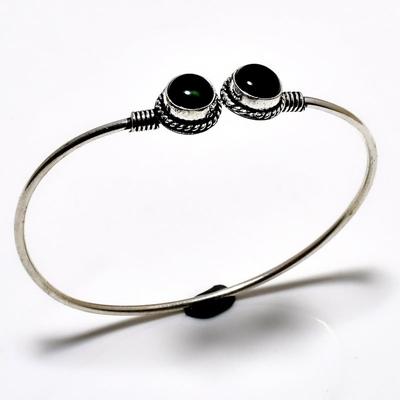 Chrome Diopside Gemstone 925 Silver Plated Handmade Jewelry Cuff Bangle