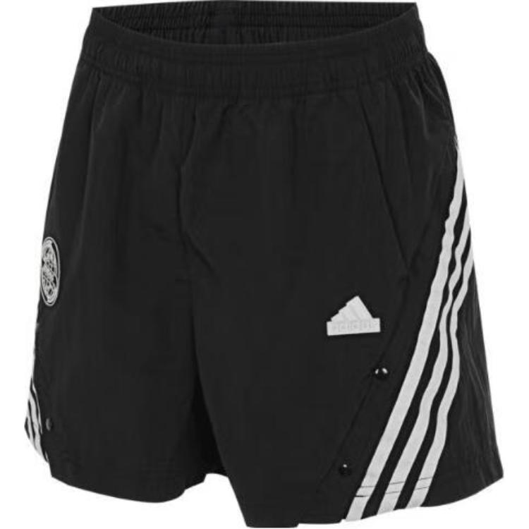 adidas Дышащие сетчатые полосатые повседневные шорты женские черные JC8650
