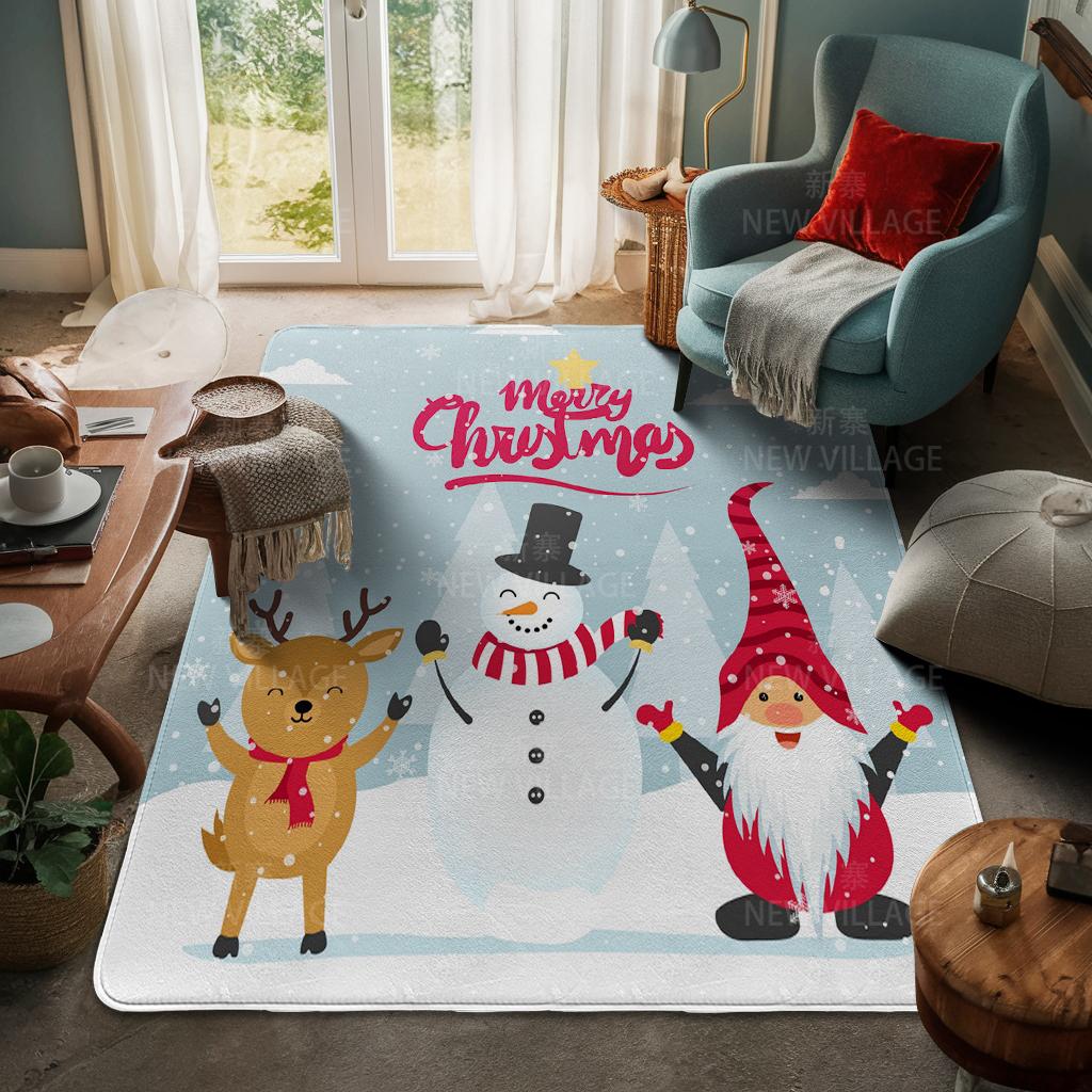 Ковер у входа в дом Домашний коврик у двери Гостиная Ванная Комната Ноги ванная комната Нескользящие коврики с водопоглощением для ванной Счастливого Рождества зима