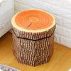 30x30cm Fruit Storage Stool Ottoman, Cute Folding Storage Toy Box with Foam Cushion, Collapsible Storage Seat Chest (Tree Stump)