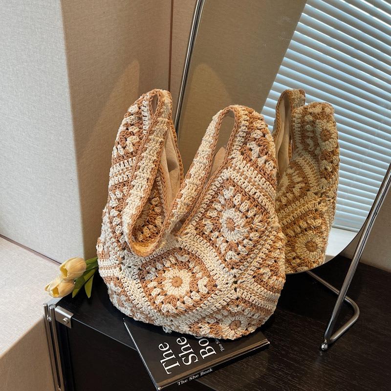Сумка большой вместимости женская новая модная универсальная литературная плетеная соломенная сумка для морского отдыха пляжная сумка