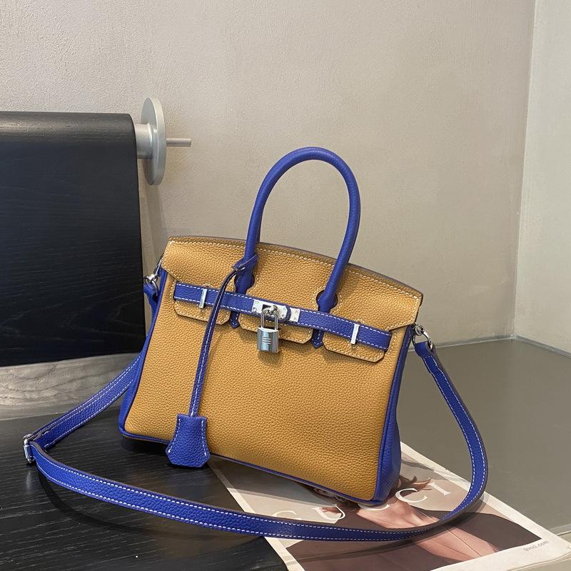 Первый слой коровья кожа того matching colors 25-30 см платиновая сумка (H01-BK)