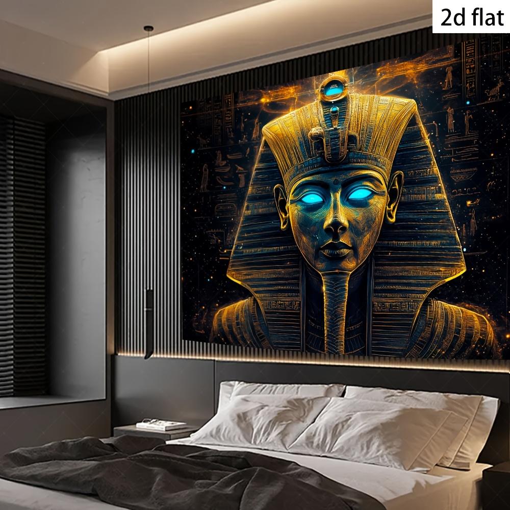 Egyptian Pharaoh Tutankhamun Backdrop Glowing Blue Eyes Halloween Party Decoration