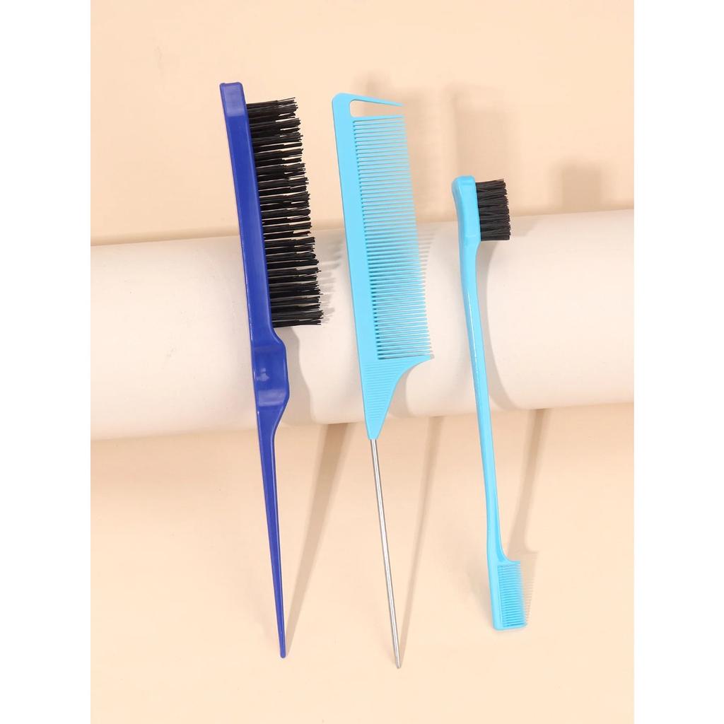 Набор из 3 расчесок, щетка для кромок, щетка для волос, расческа из крысиного хвоста, щетка для волос, щетка для вьющихся волос
