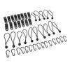 45 Pcs Black Tarp Clamps Set with Hooks and Bungee Cords Strong Gripping Power for Camping Vehicles