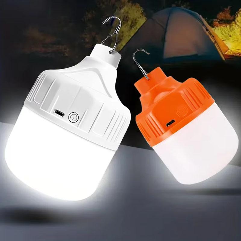 LED Lamp Bulbs Outdoor USB Rechargeable High Brightness Emergency Light Hook Up Camping Fishing Portable Lantern Night Lights