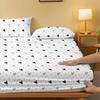 1 Piece Of White Bottom Heart Love Patterned Matte Bedsheet, Bedroom Printed Bedspread, Bedding (Excluding Pillowcases)