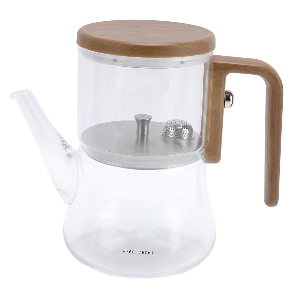 760 мл Магнитный стеклянный чайник для разделения воды Прозрачный чайник с ситечком и ручкой против ожогов