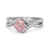 Pink Topaz Split Band Crossover Pavé Ring - Sterling Silver