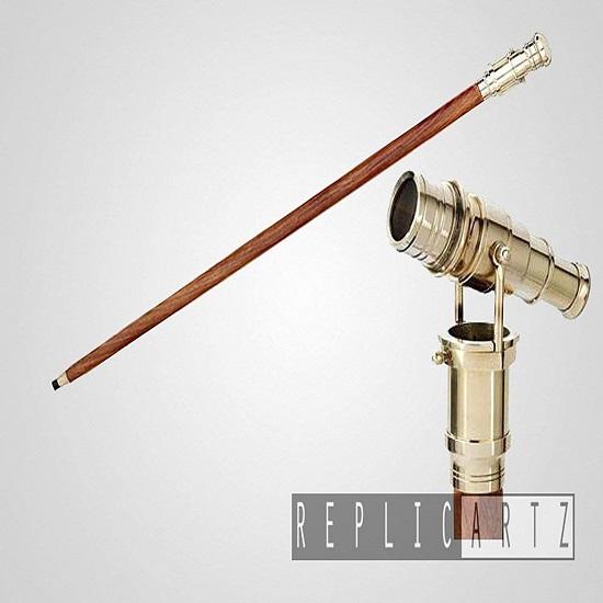 Телескоп с латунной ручкой Складная морская деревянная трость Идеальный унисекс