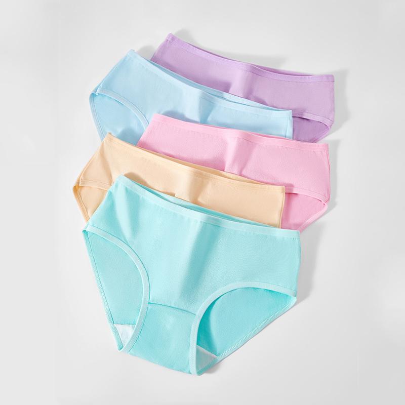 5Pcs Women‘s Panties Cotton Breathable Underwear Seamless Cute Bow Girls Briefs Female Lingerie