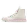 1970s Versatile High-Top Canvas Sneakers Unisex Sneakers White Pink A10947C