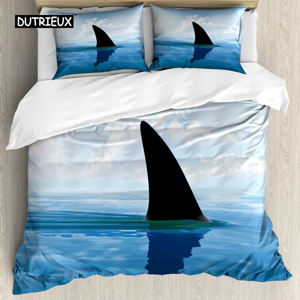 Комплект постельного белья «Акула» Типы комплектов постельного белья с рисунком «Акула» Постельное белье Наволочка Двуспальная кровать «Queen King Size» Комплект постельного белья из полиэстера