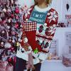 Foreign Trade Autumn and Winter New Thick Christmas Sweater Hand Decorated Button Letters Snowman Doll Pullover Sweater for Women 3525 EMA