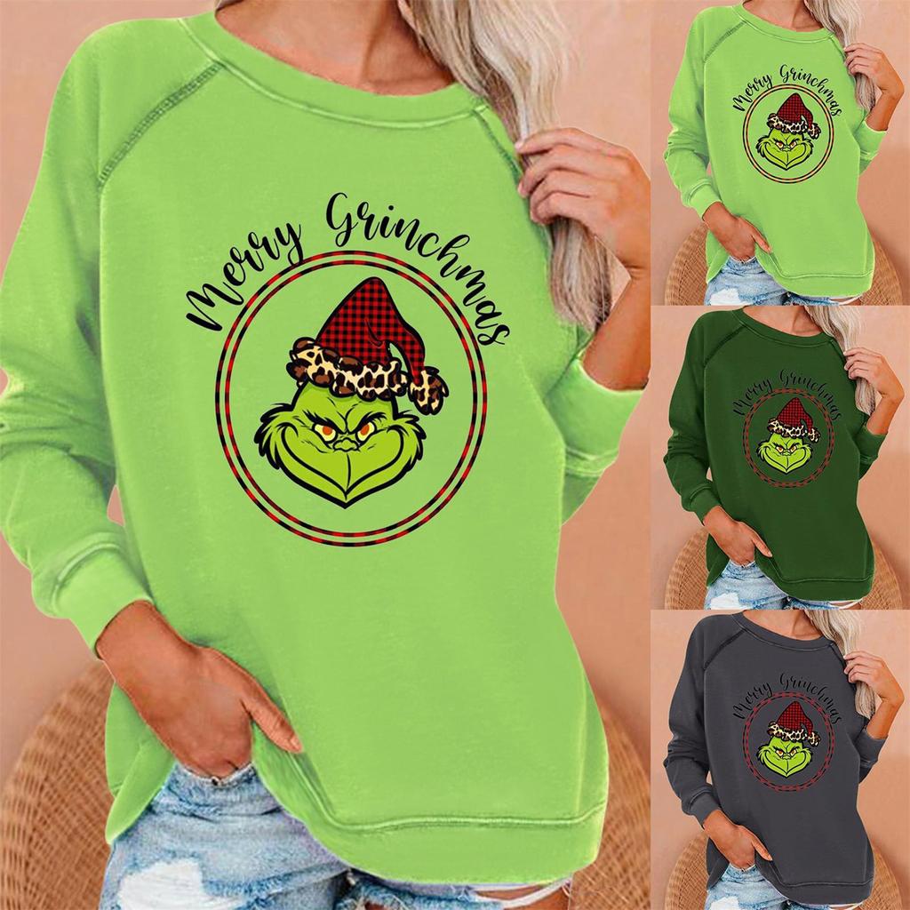 Украл Рождественский забавный пуловер с зеленым принтом и длинными рукавами реглан, топы, толстовка, подарок для женщин