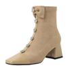 Suede Women Ankle Boots High Heels Chunky Shoes Woman 2025 Trend Winter Fashion New Brand Casual Walking Cozy Punk Female Botas