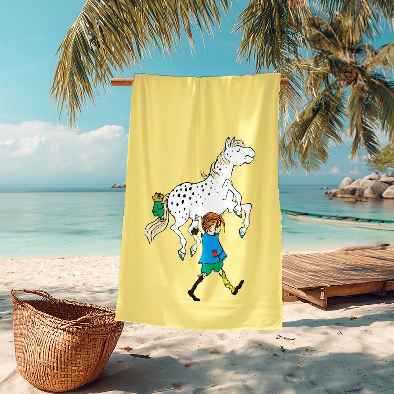 1Pc Pippi Adventure Beach Towel Microfiber Beach Towel Thin Absorbent For Beach Swimming Yoga Bath Sports 0917274