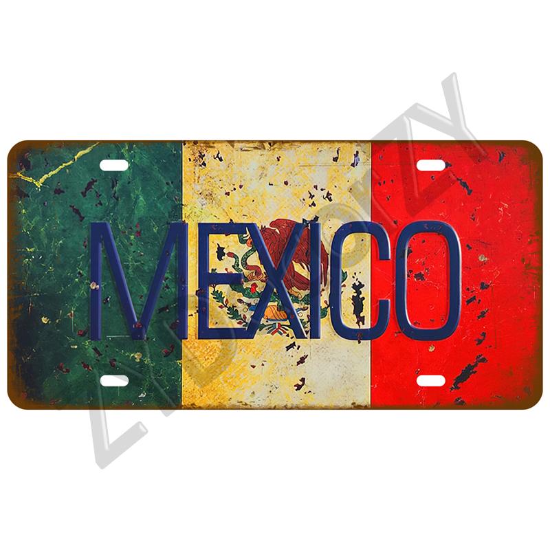 Флаг страны Жестяная табличка с флагом Франция Испания Германия Жестяная табличка для стены Домашний ресторан Ремесло Бар Декор Металлическая табличка Мексика США