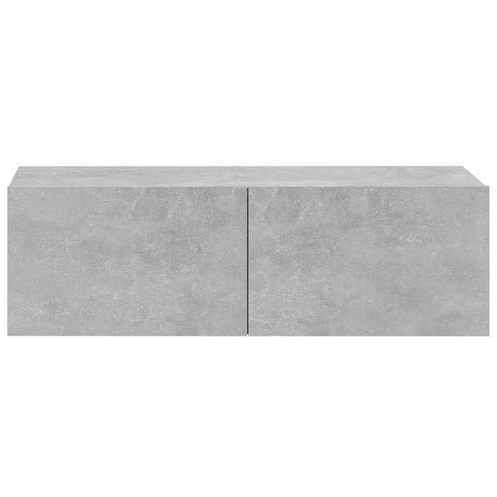 TV Wall Cabinets 2 pcs Concrete Grey 100 x 30 x 30 cm Particleboard