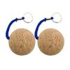 2Pcs Floating Keyrings Decorative Multifunction Special Wooden Cork Ball Key Rings Decor for Household