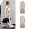 Tassel Apricot Women's Coat Elegant Autumn Long Sleeve Lapel Female Coats 2024 Winter Fashion Streetwear Pocket Lady Overcoats