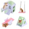 Wooden Hamster House Boredom Breaker Activity Toy Hamster Play Toys Set DIY Hamster Cage Accessories
