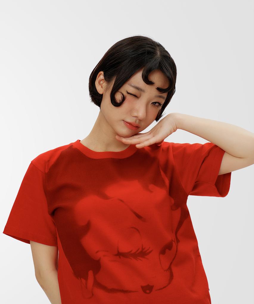 LAUGHER [Betty Boop] Red Betty Boop T-Shirt - Red