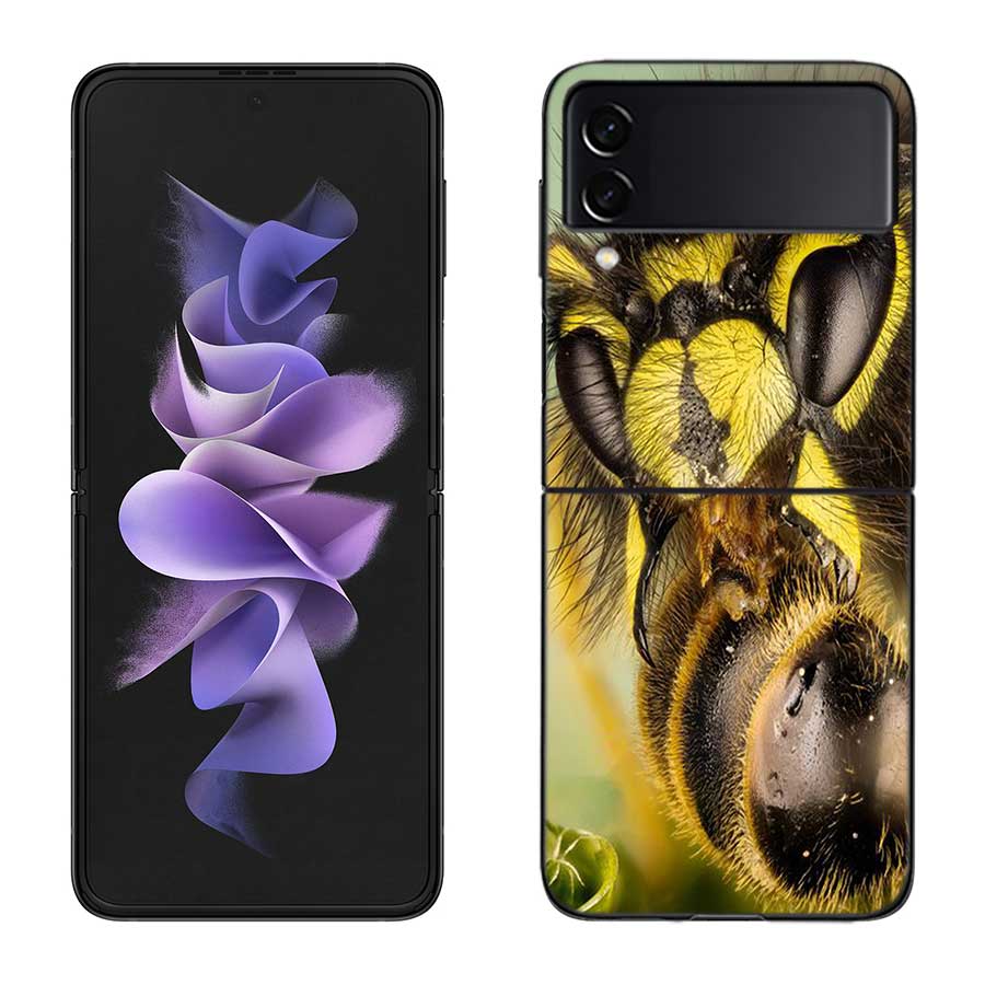 Чехол Killer Wasp Wasp Population для Samsung Galaxy Z Flip 3 Flip 5 4 5G Black Hard Cell Phone Cover Samsung Z Flip 5 5G Luxury