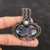 Charoite Pendant Copper Wire Wrapped Pendant Natural Gemstone Jewelry Handmade Pendant Rainbow Moonstone Pendant Copper Jewelry Wedding Gift