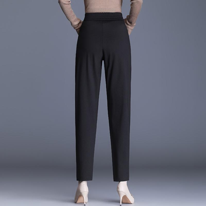 Осень-зима, новый корейский стиль, женские модные брюки с высокой талией для отдыха в стиле Харадзюку, свободные теплые прямые брюки, уличные брюки