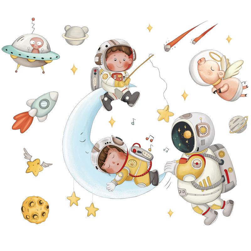 Путешествие Небо Колыбель Астронавт Наклейка на стену Детская комната Детский сад Классная комната Украшение Ракета Наклейка на стену