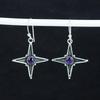 Серьги в форме звезды с натуральным аметистом, серьги из стерлингового серебра 925 пробы, серьги-подвески из серебра ручной работы в стиле бохо, подарок на вечеринку