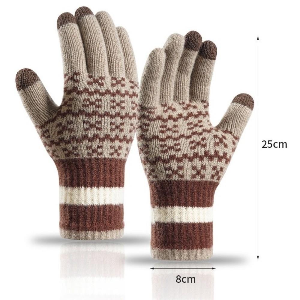 Fashion Thickened Winter Gloves Windproof Cold-proof Touchscreen Gloves Fleece Soft Warm Gloves Men Women