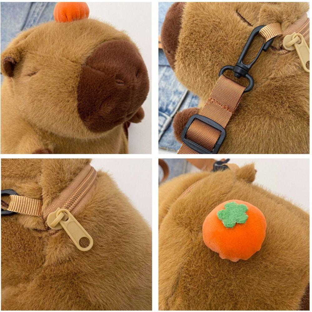 Warm Capybara Crossbody Bag Plush Shoulder Bag New Capybara Plush Backpack for Girls